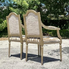 Paire de chaises Bergere Vintage Regency en velours coupé