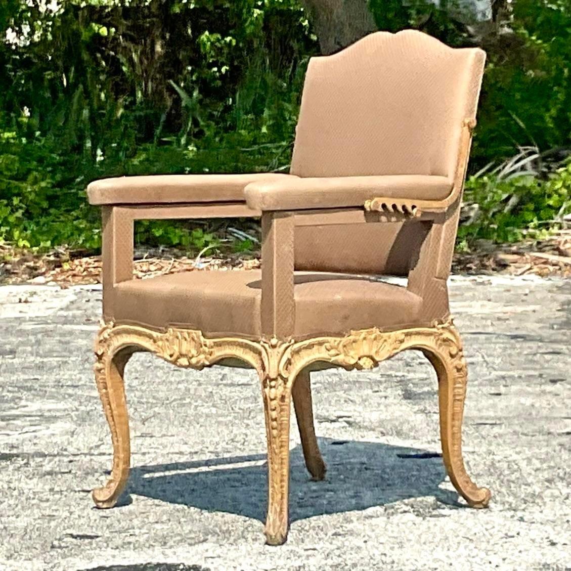 Fauteuil-Stuhl mit Ratchet-Rücken im Regency-Stil von Dessin-Fournier im Angebot 2