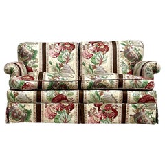 Vintage Regency Down Loveseat in Brunschwig and Fils “La Portugaise”