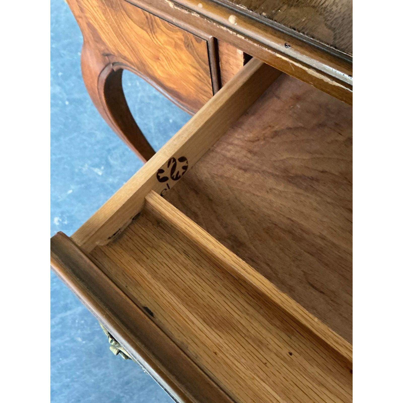 Brass Vintage Regency Drexel Writing Desk For Sale