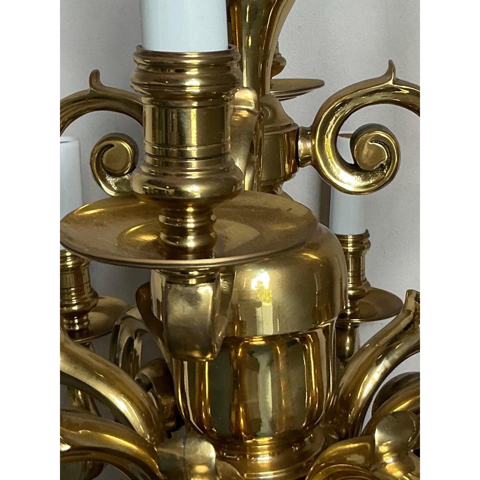 Lampadario d'ottone barocco olandese d'epoca Regency in vendita 3