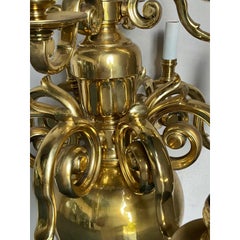 Vintage Regency Dutch Baroque Brass Chandelier