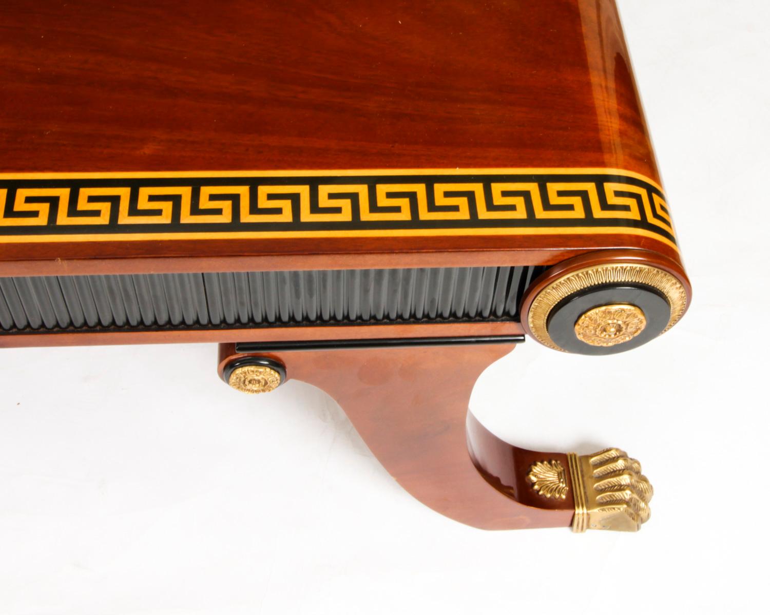 Walnut Vintage Regency Egyptian Revival Coffee Table 20th Century