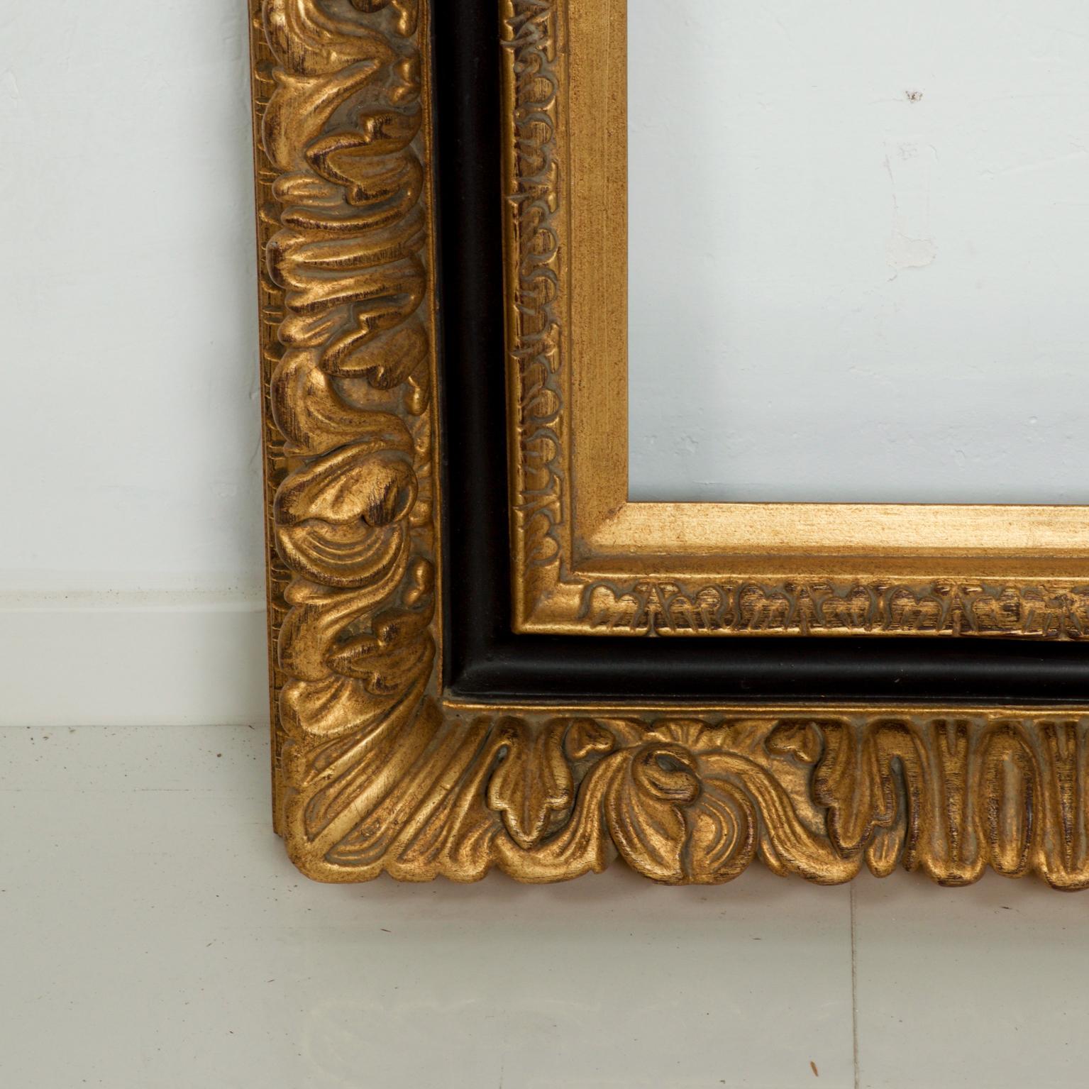 Vintage Elegance Gold Wood Frame with Ornate Gilt Trim 1980s Regency at