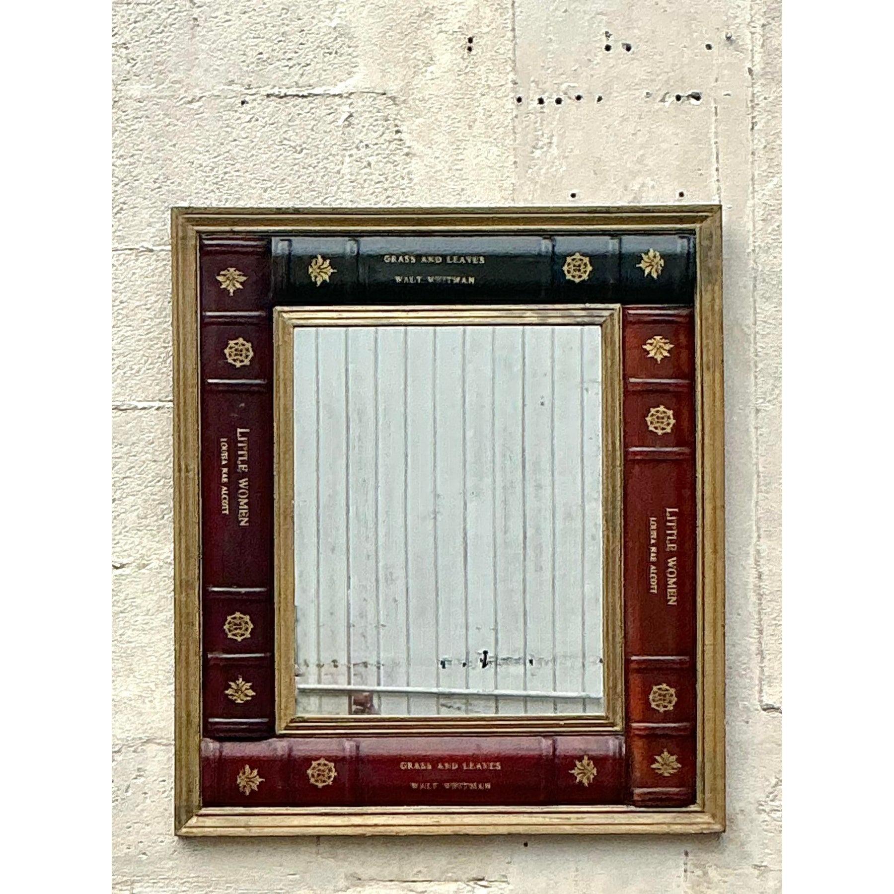 Americano Specchio per libri in pelle goffrata Vintage By in vendita