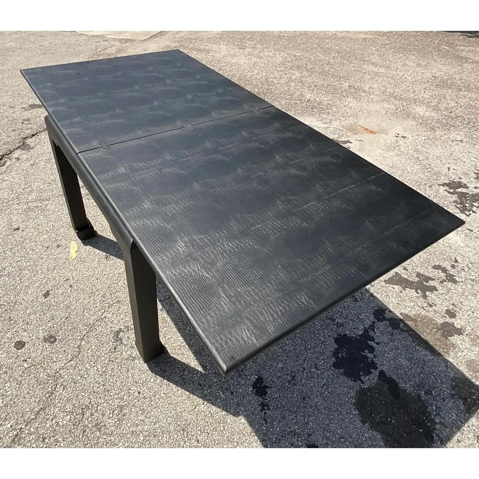 Vintage Regency Embossed Python Expandable Card Table In Good Condition In west palm beach, FL