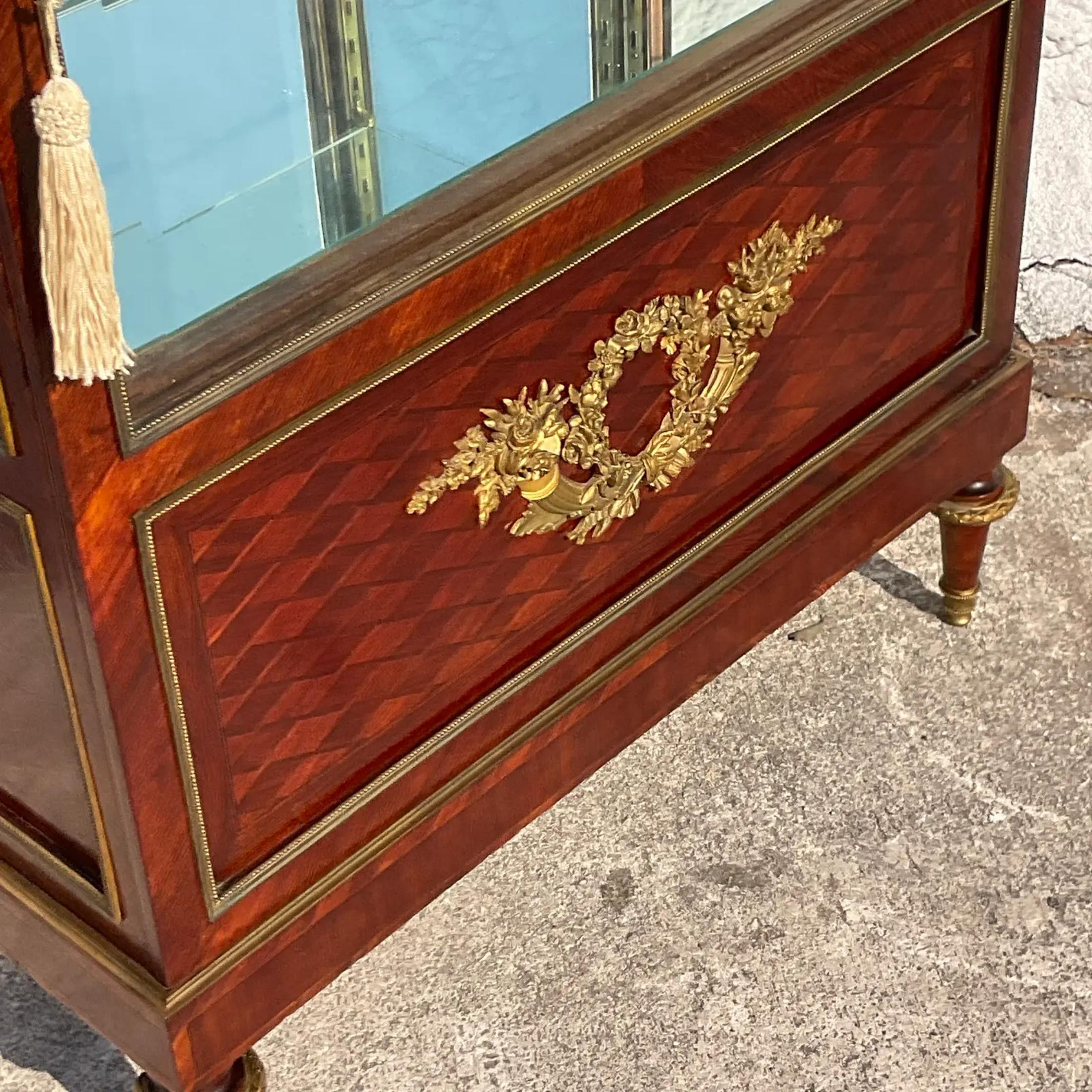 Vintage Regency Empire Glass Etagere For Sale 1