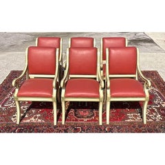Vintage Regency Empire Style Dining Chairs. - Set of Six
