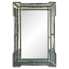 Vintage Regency Etched Glass Mirror