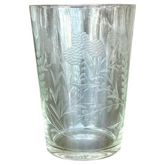 Vintage Regency Etched Glass Vase