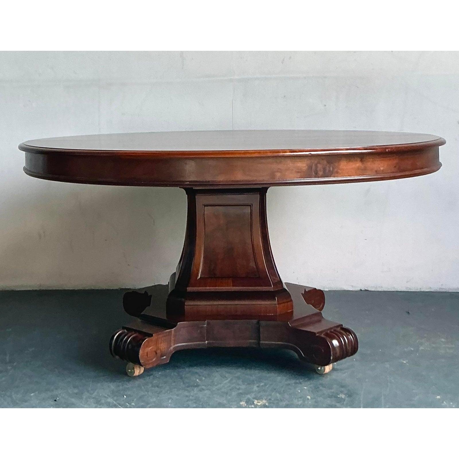 Vintage Regency Extendable Mahogany Dining Table For Sale 3