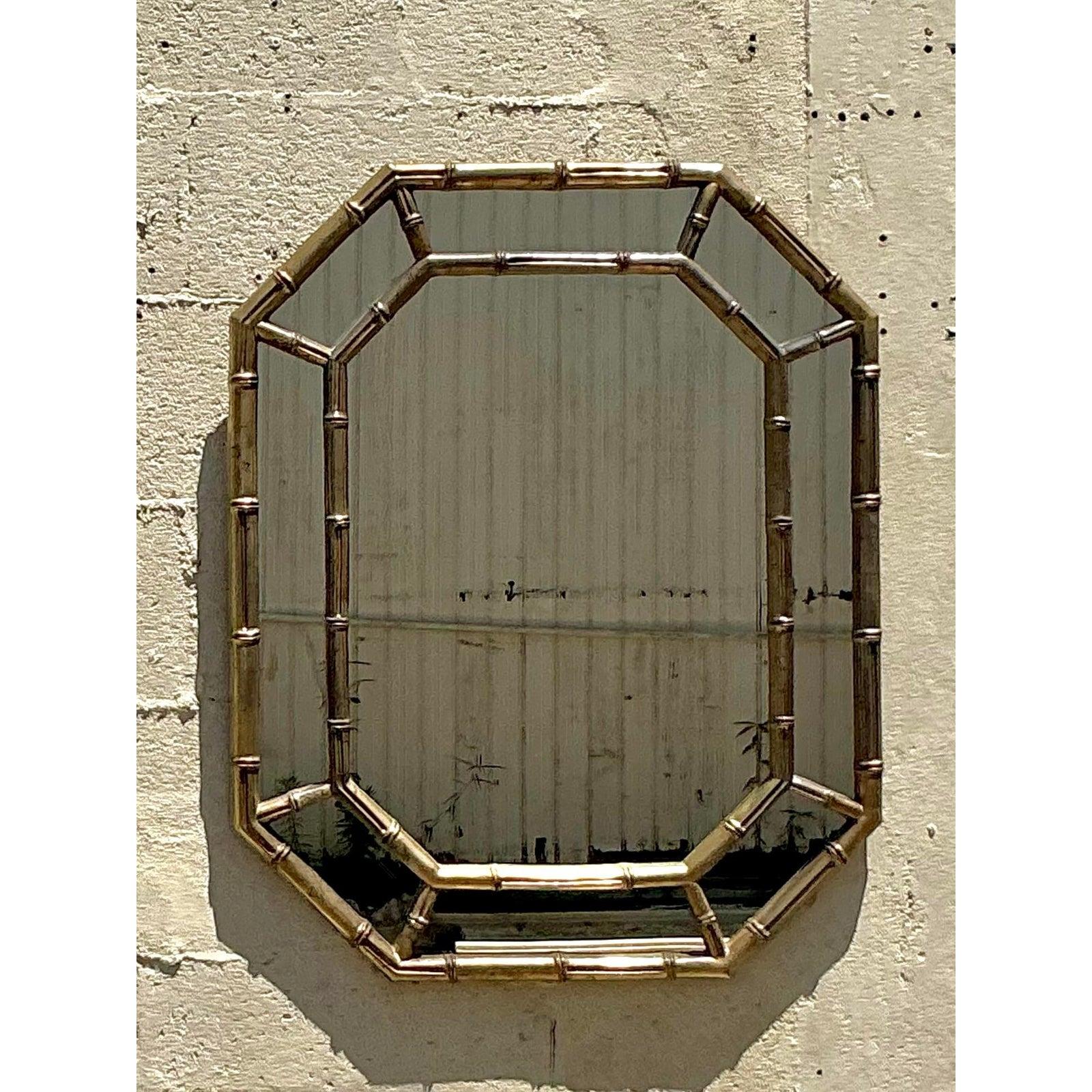 XX secolo Specchio ottagonale in finto bambù Vintage By in vendita