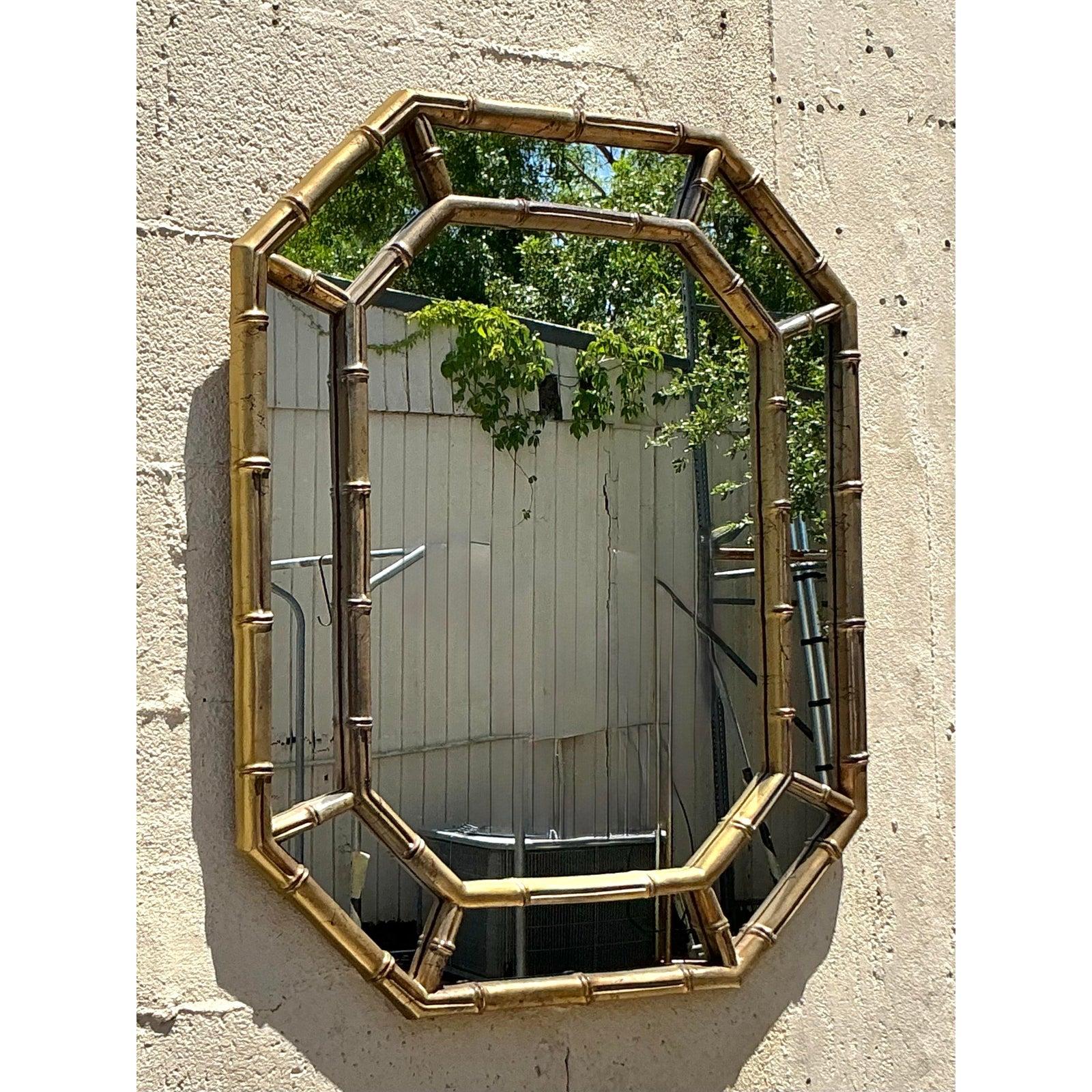 Specchio ottagonale in finto bambù Vintage By in vendita 1