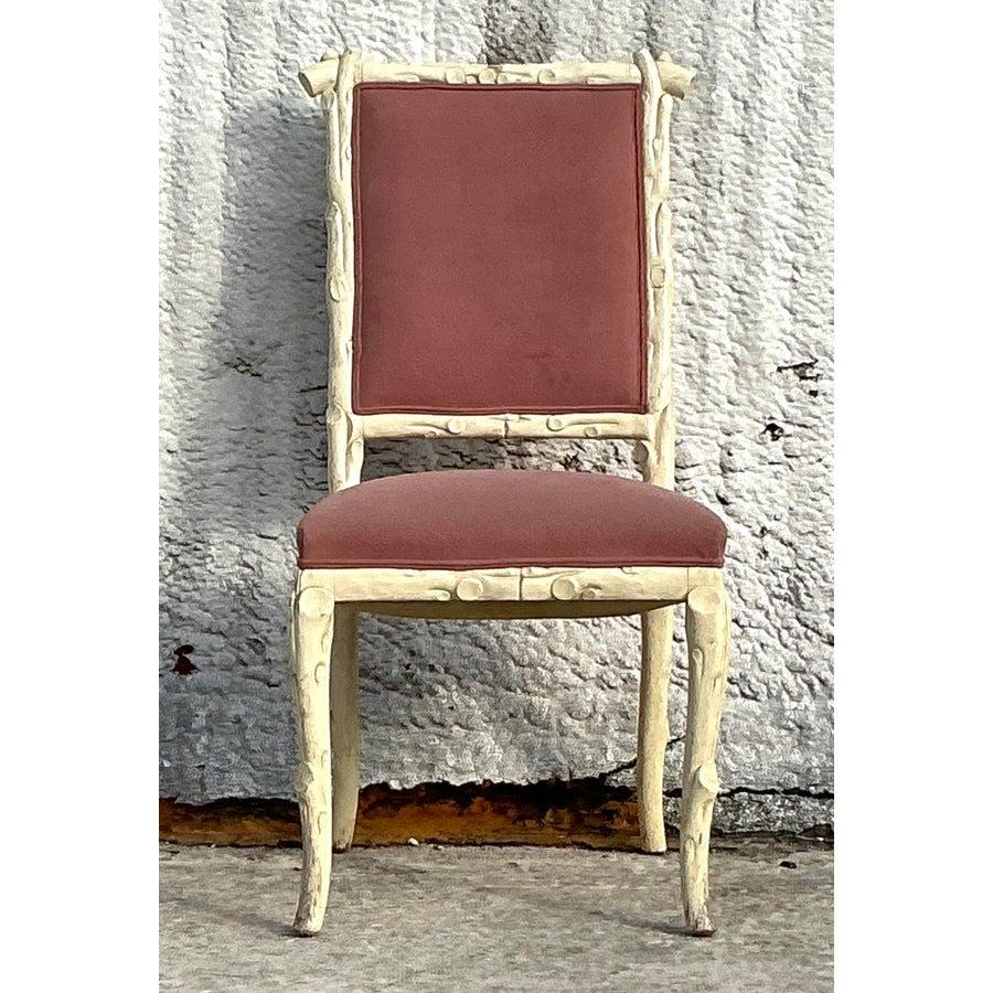 20th Century Vintage Regency Faux Bois Chair For Sale