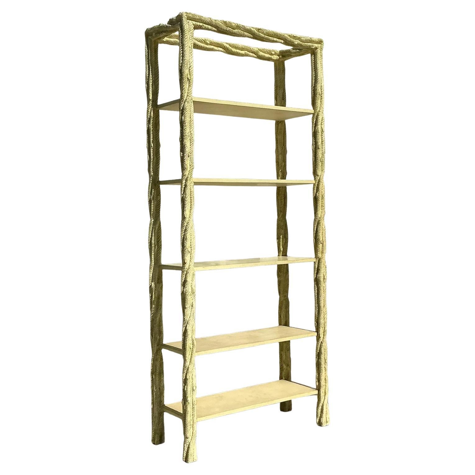 Vintage Regency Faux Bois Etagere