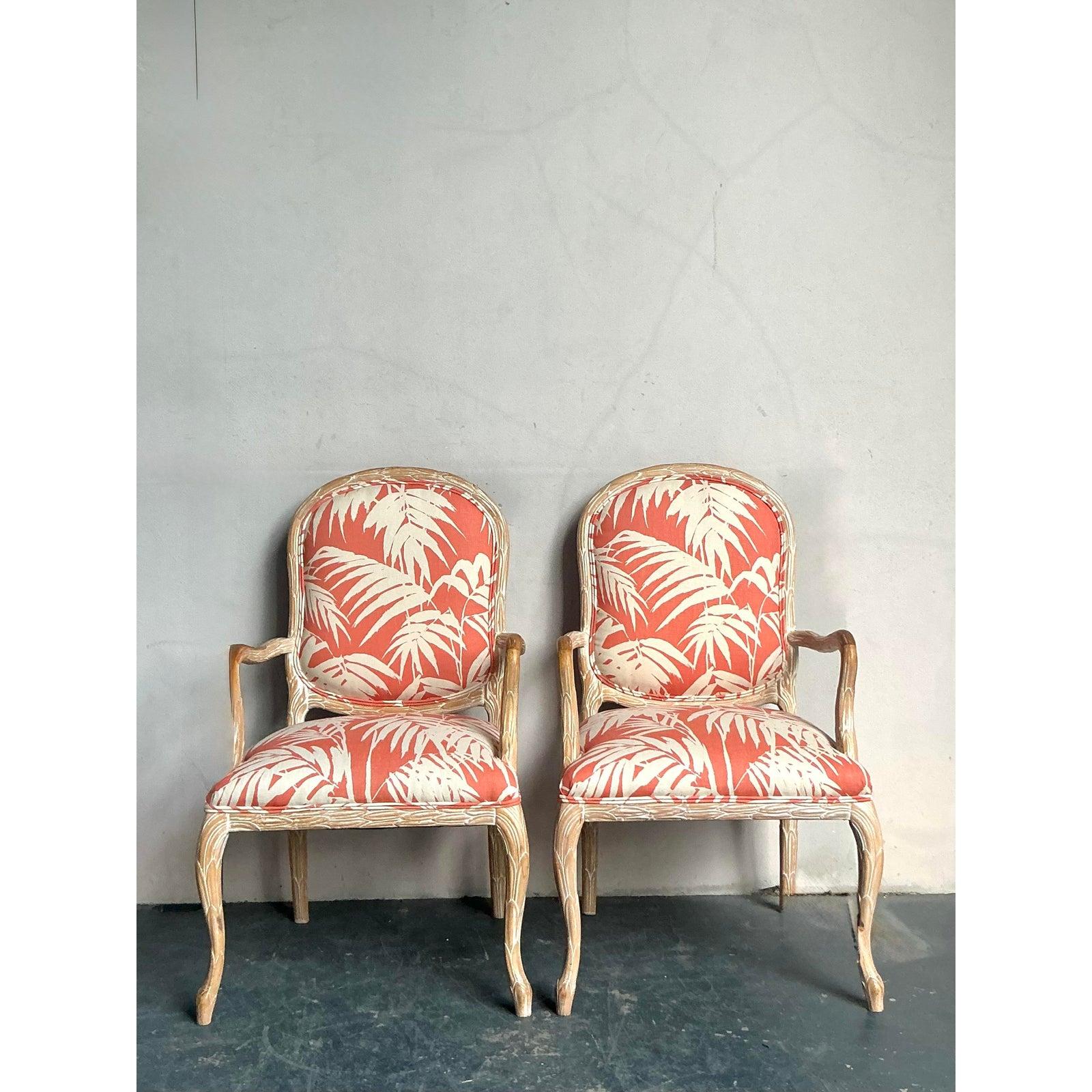 Stile provenzale Fauteuils in finto bois d'epoca in quadriglia 