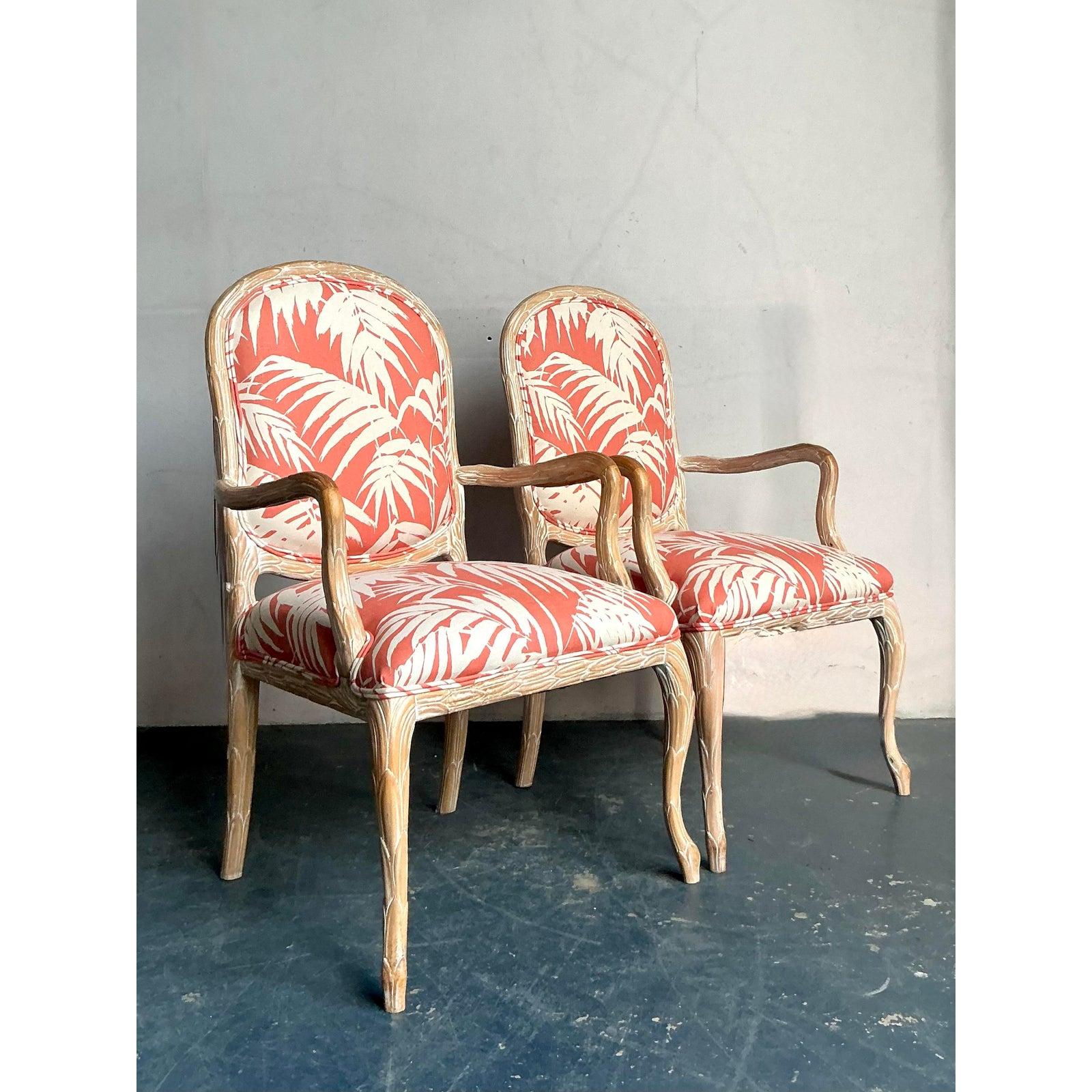 Fauteuils in finto bois d'epoca in quadriglia 