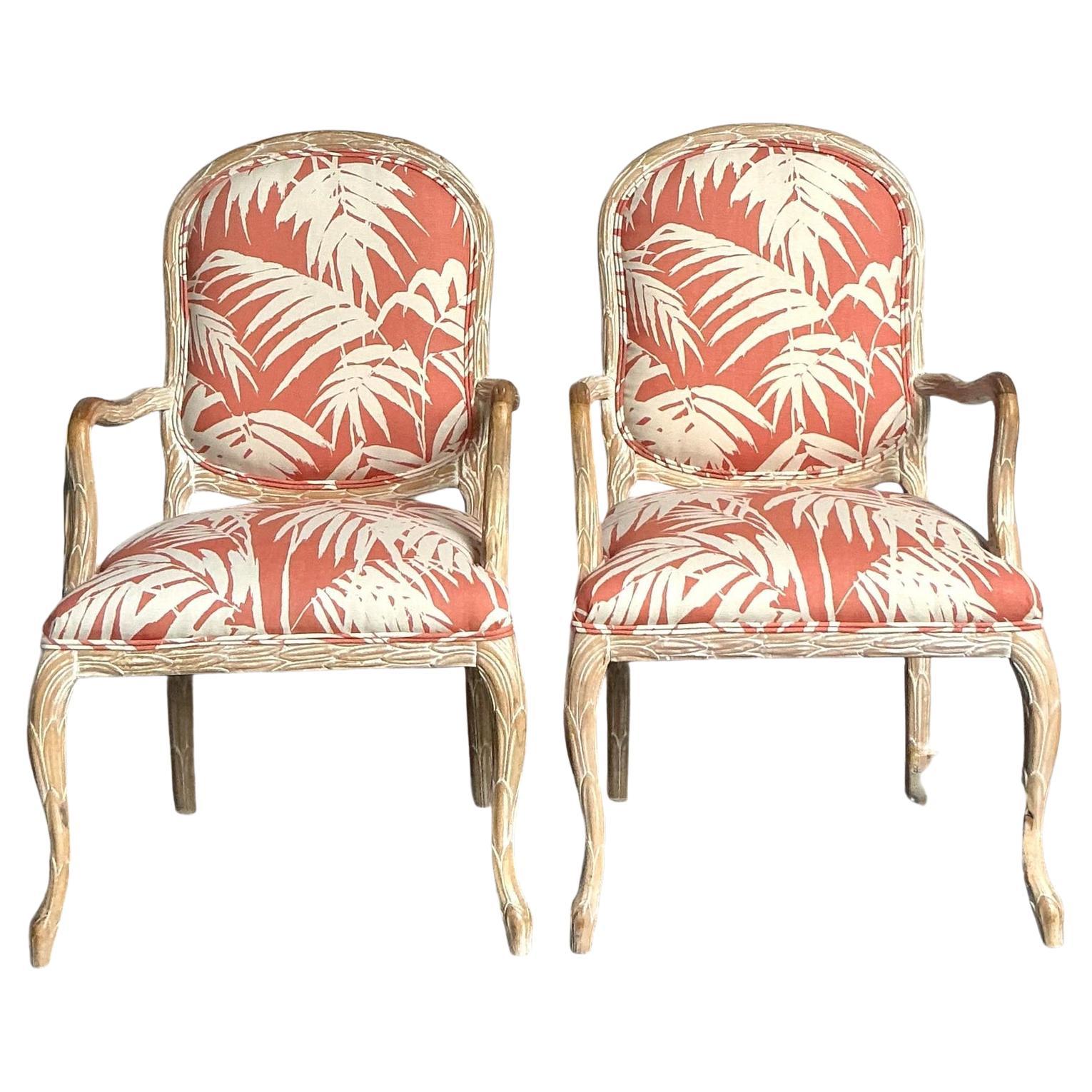 Fauteuils in finto bois d
epoca in quadriglia "Martinique Reverse" - Una coppia