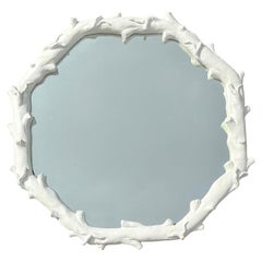 Vintage Regency Faux Bois Octagon Mirror
