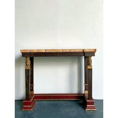 Tavolo Consolle Impero Vintage Regency con finiture finte