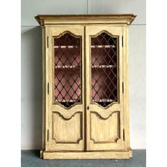 Vintage Regency Faux Finished Trellis Armoire