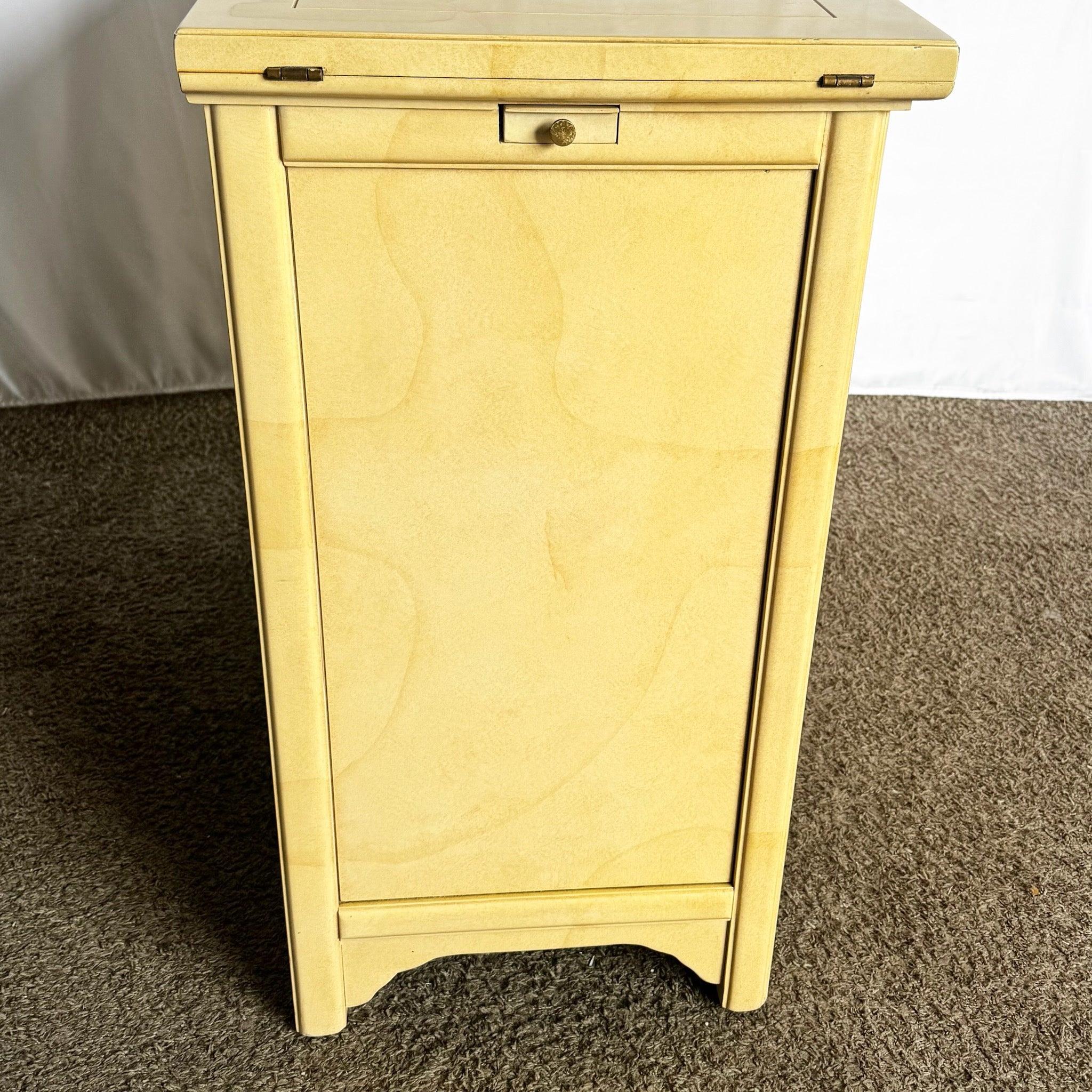 Vintage Regency Faux Goatskin Lacquered Bar Buffet, Henredon by Roy Coleman For Sale 1