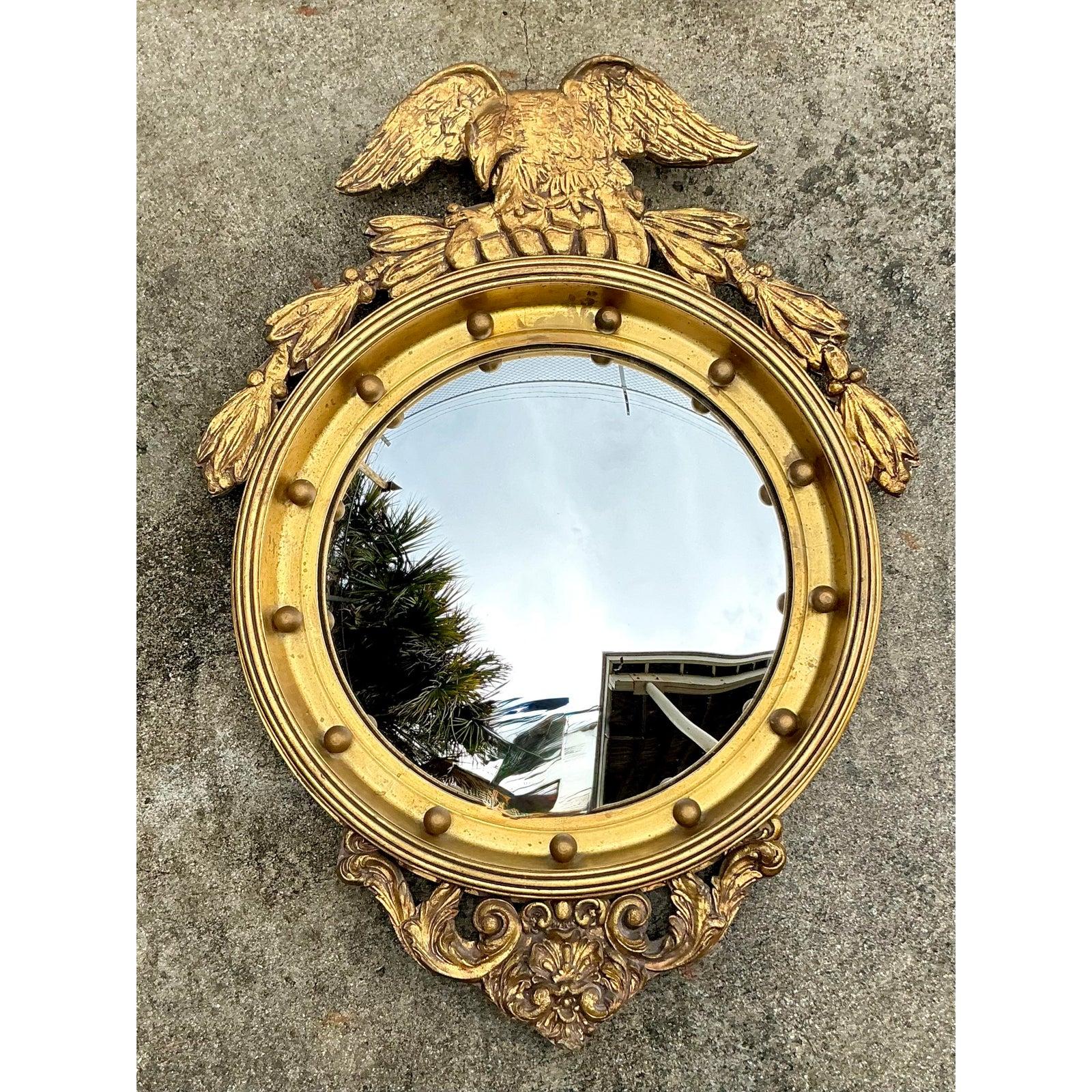 Miroir Vintage Regency Federal Gilt Eagle Mirror (miroir à aigle doré) en vente