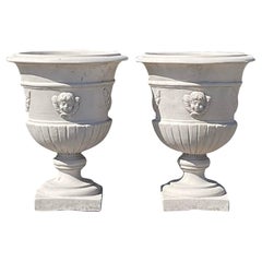 Vintage Regency Fiberglass Swag Urns - a Pair