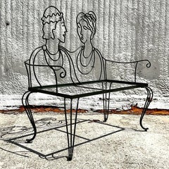 Vintage Regency Figural Bench After Risley