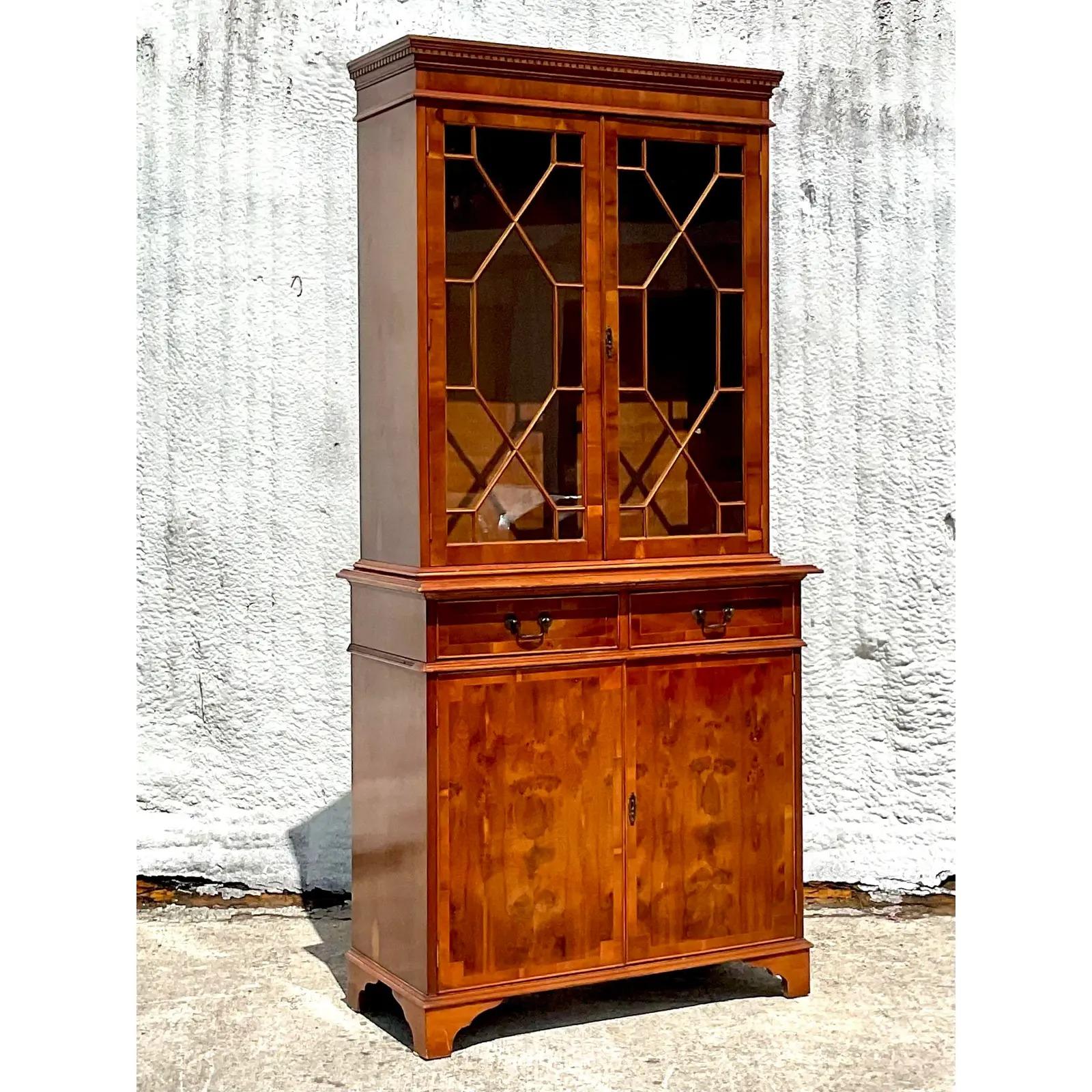Vintage Regency Flame Mahogany Display Cabinet 4
