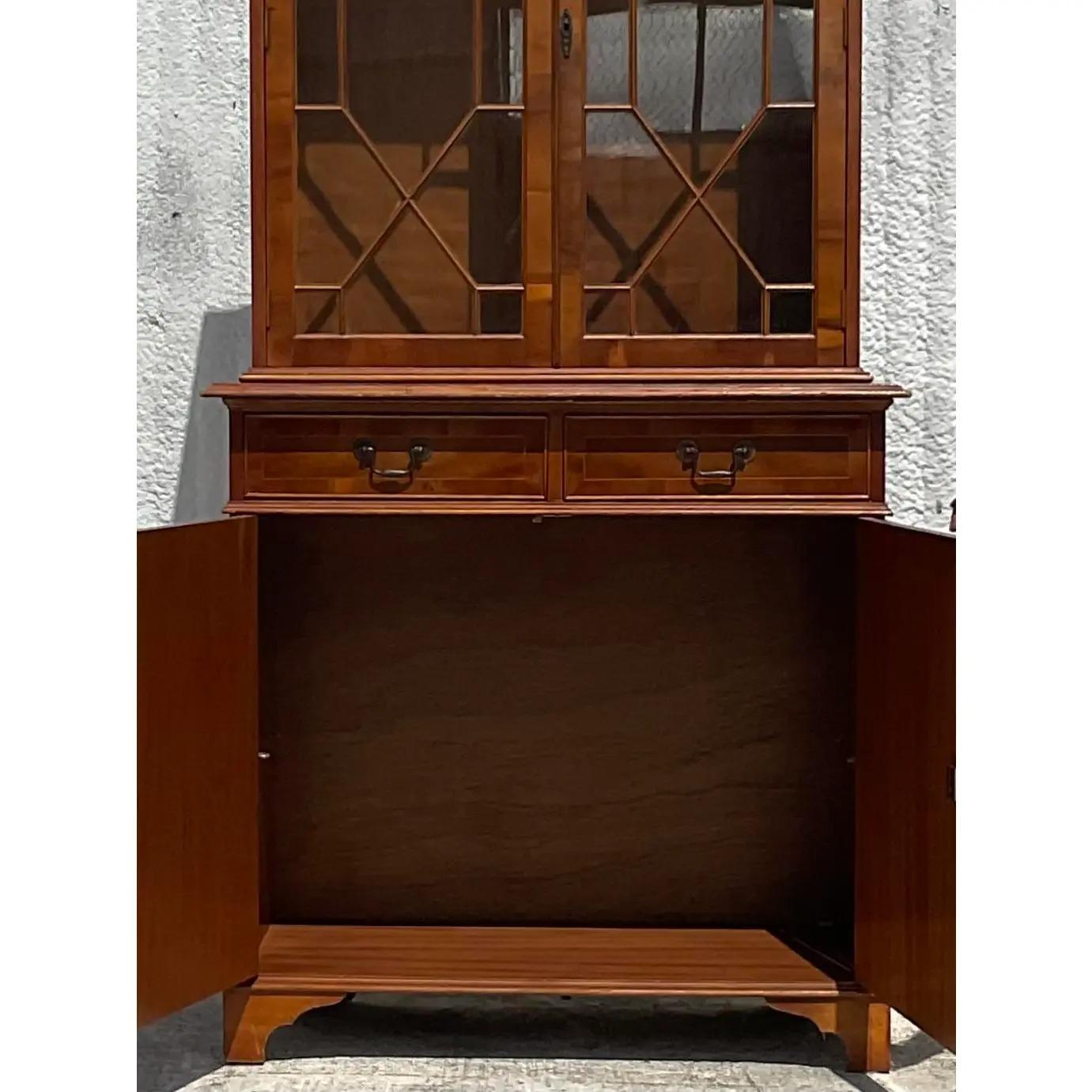 North American Vintage Regency Flame Mahogany Display Cabinet
