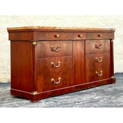 Vintage Regency Flame Mahogany Empire Credenza