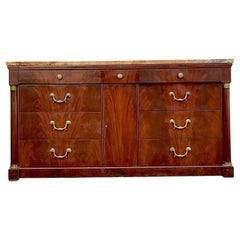 Vintage Regency Flame Mahogany Empire Credenza