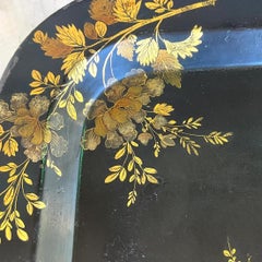 Vassoio in metallo floreale vintage Regency