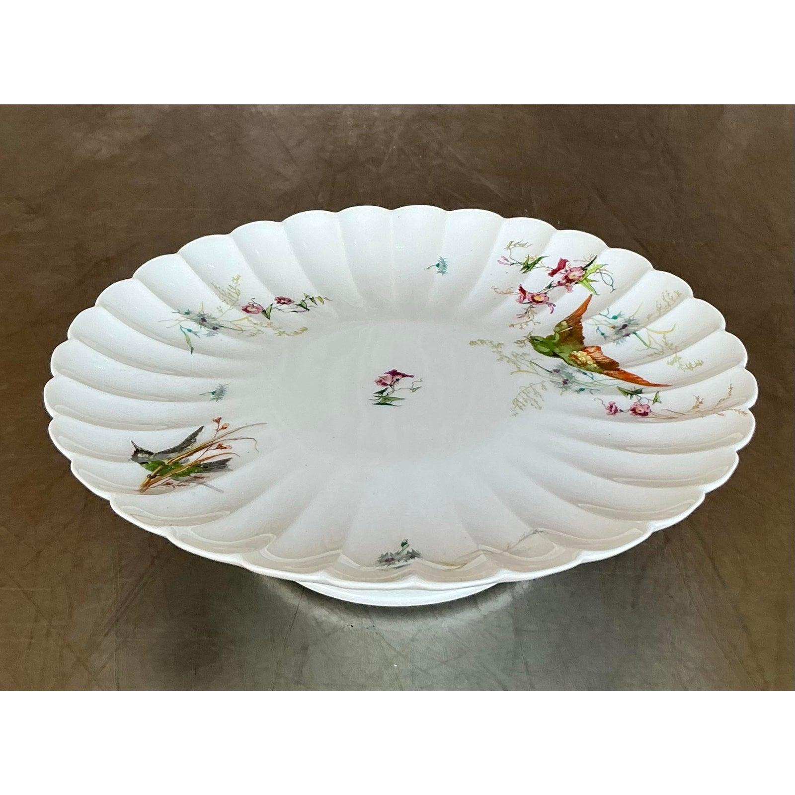 Assiette à gâteau à oiseaux cannelés Vintage Regency en vente 5