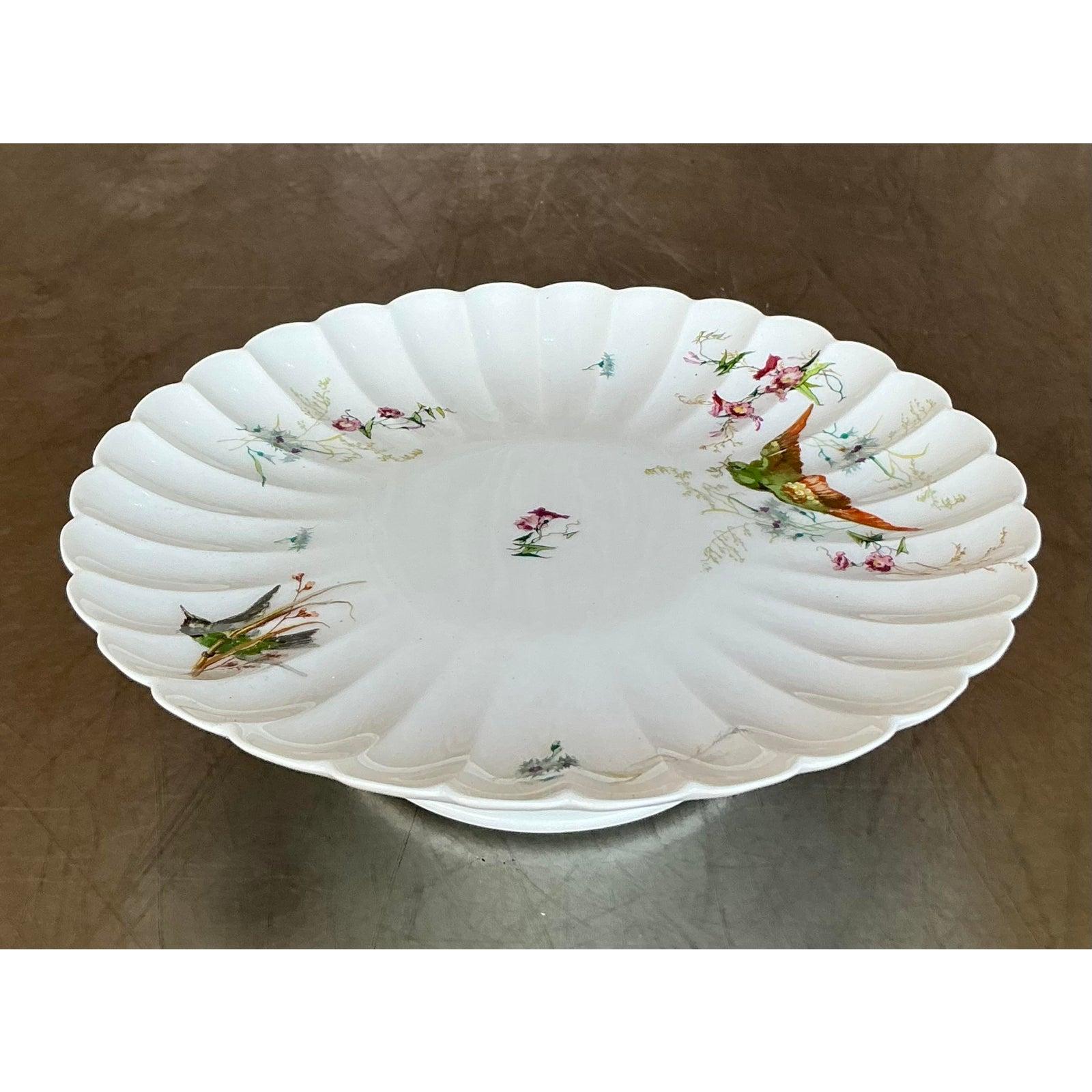 Assiette à gâteau à oiseaux cannelés Vintage Regency en vente 3