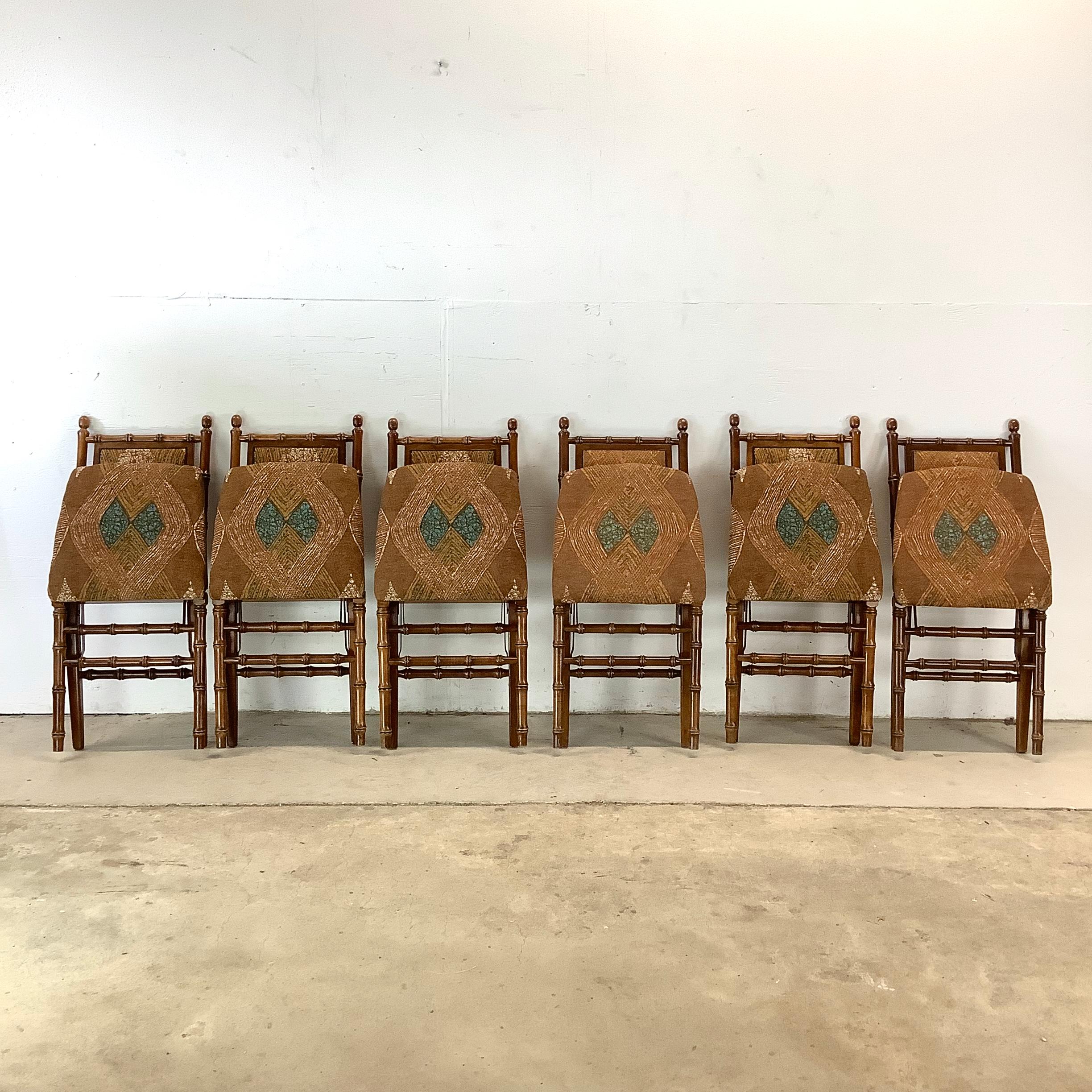 Chaises de salle à manger pliantes Vintage Regency - Six en vente 9