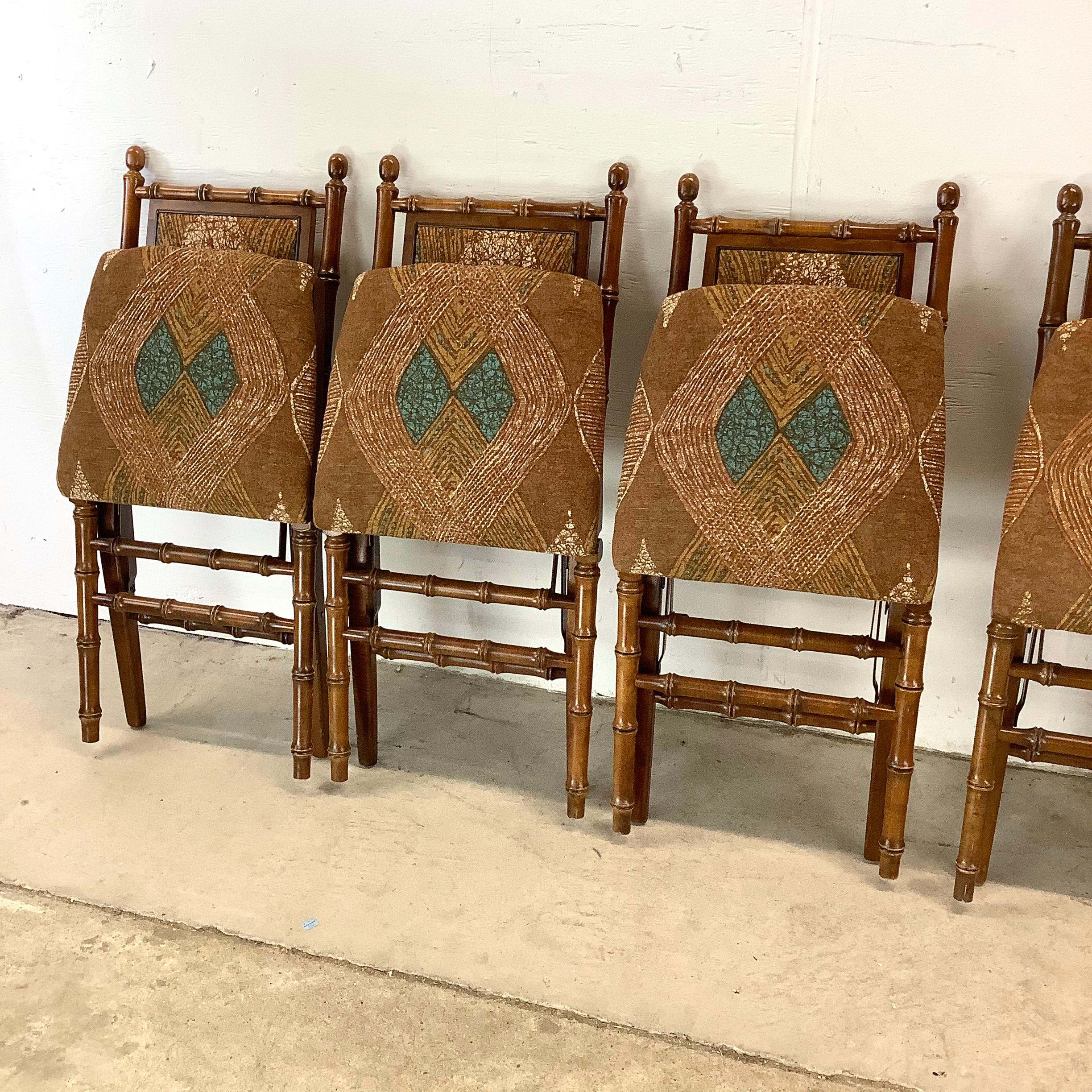 Chaises de salle à manger pliantes Vintage Regency - Six en vente 10