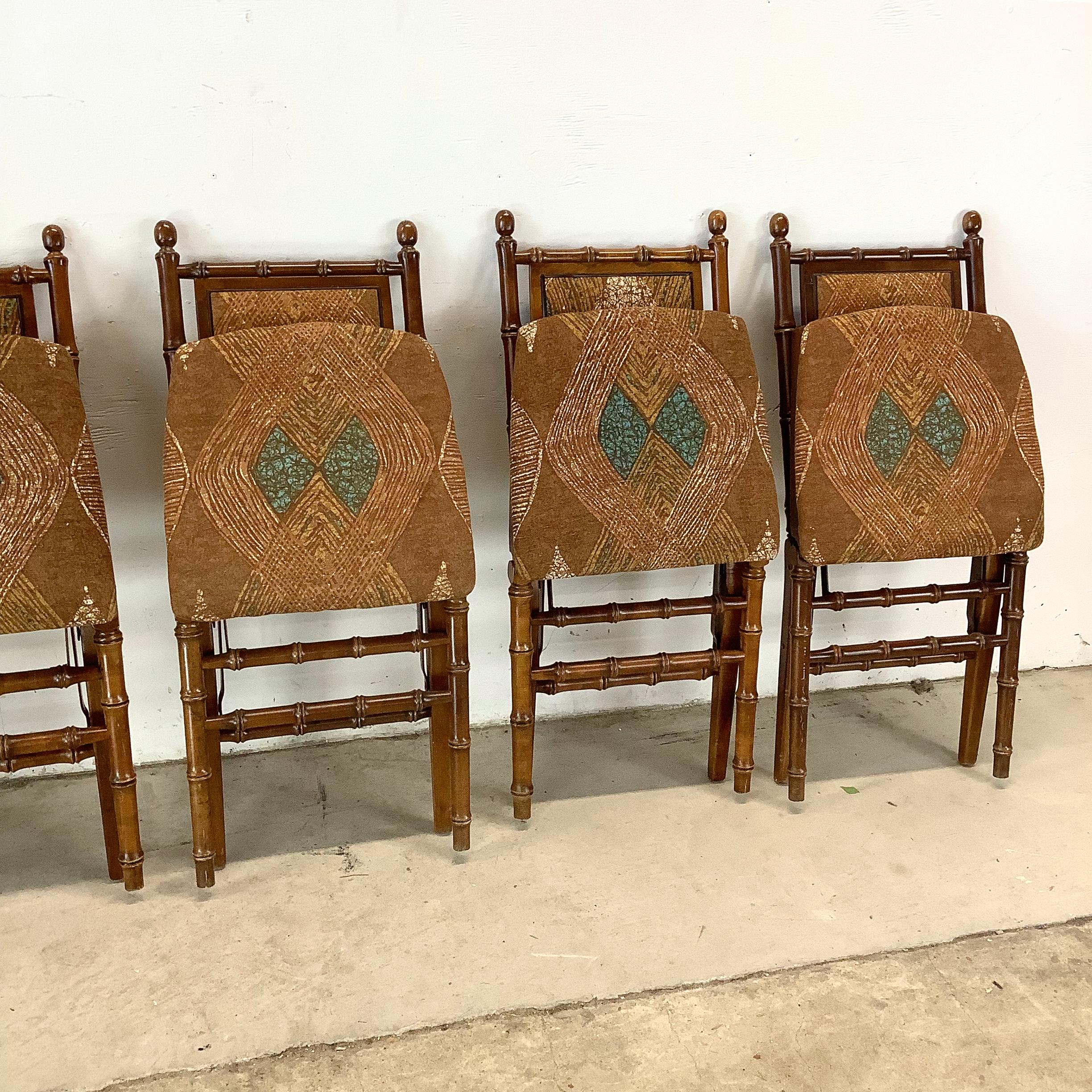 Chaises de salle à manger pliantes Vintage Regency - Six en vente 11