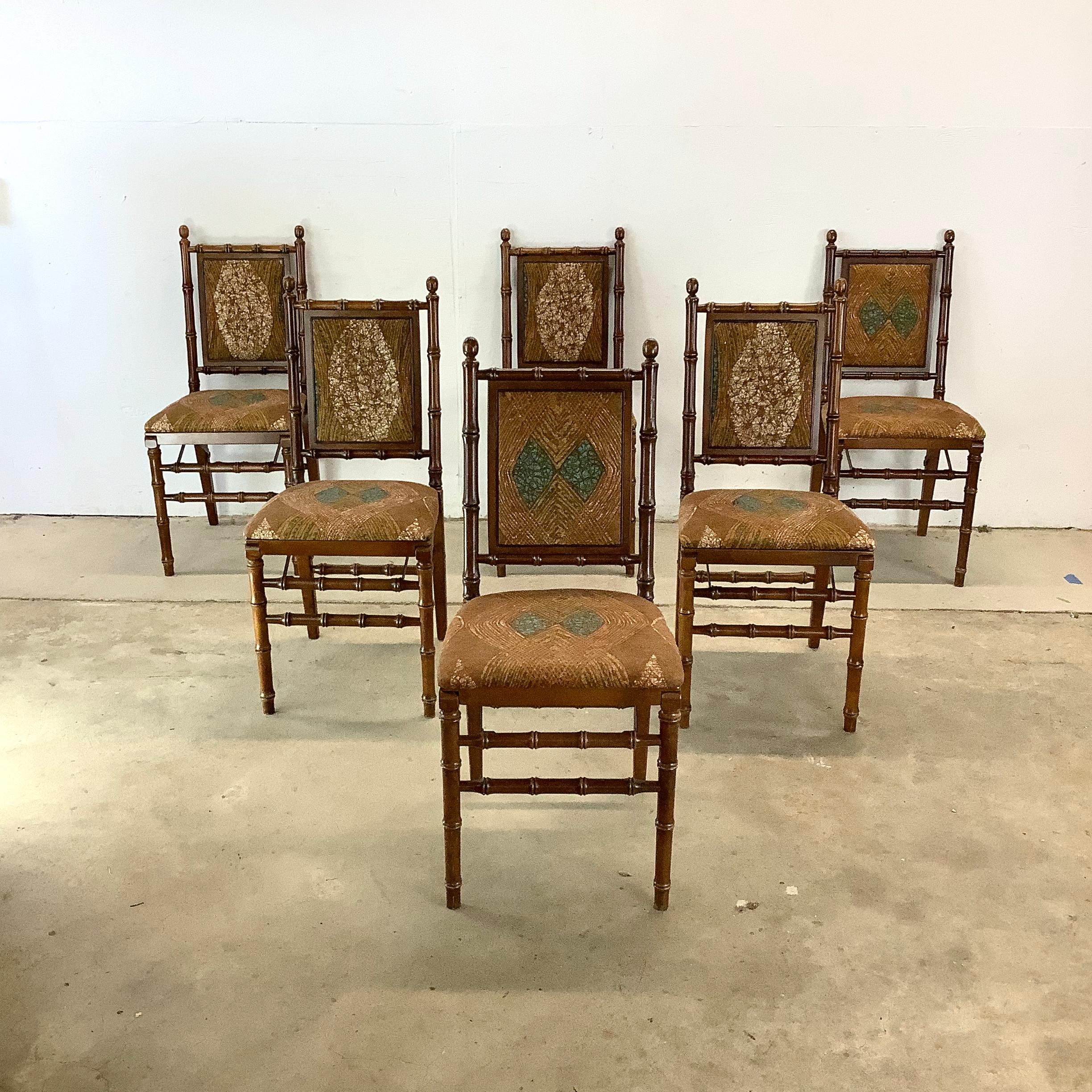 Chaises de salle à manger pliantes Vintage Regency - Six en vente 12