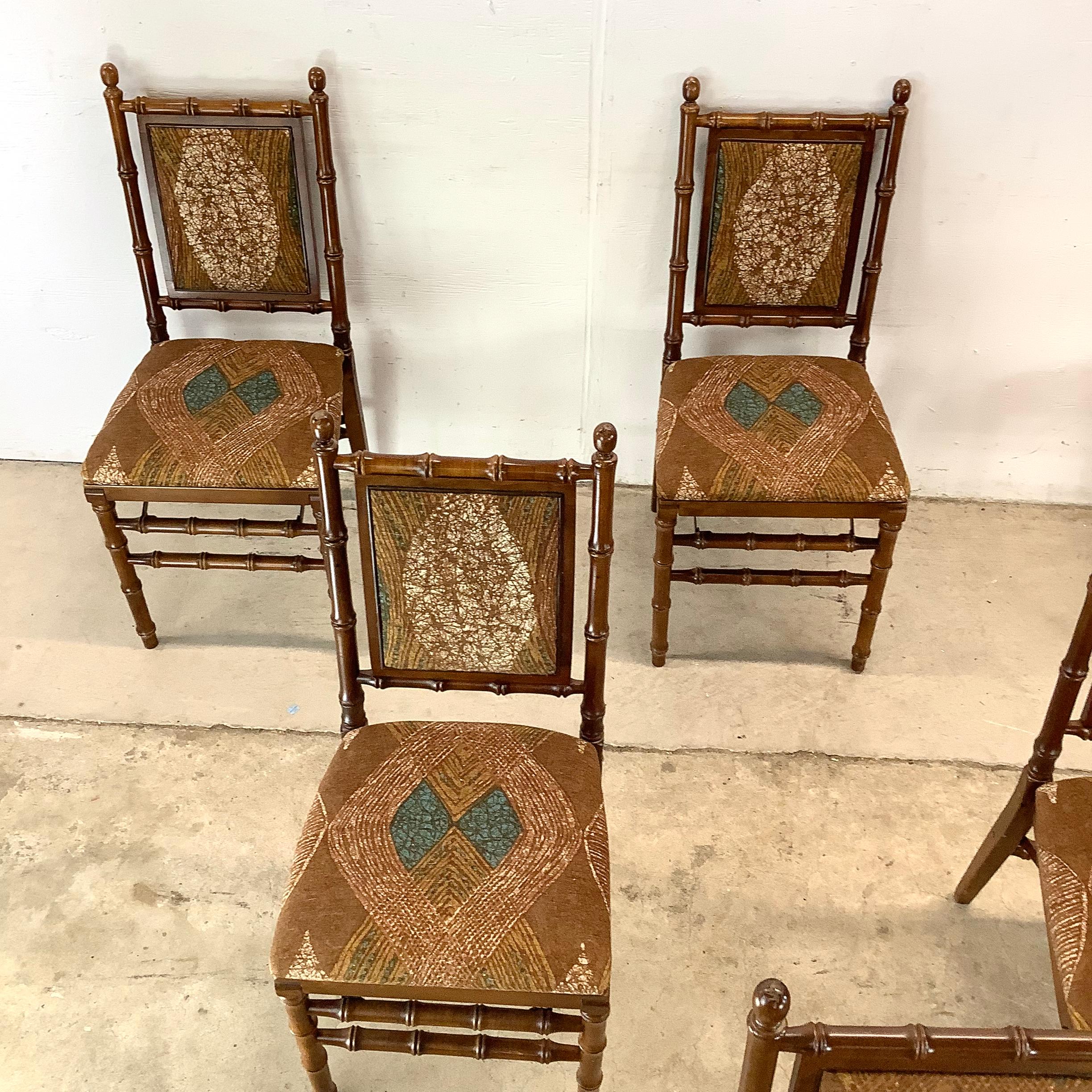 Chinoiseries Chaises de salle à manger pliantes Vintage Regency - Six en vente