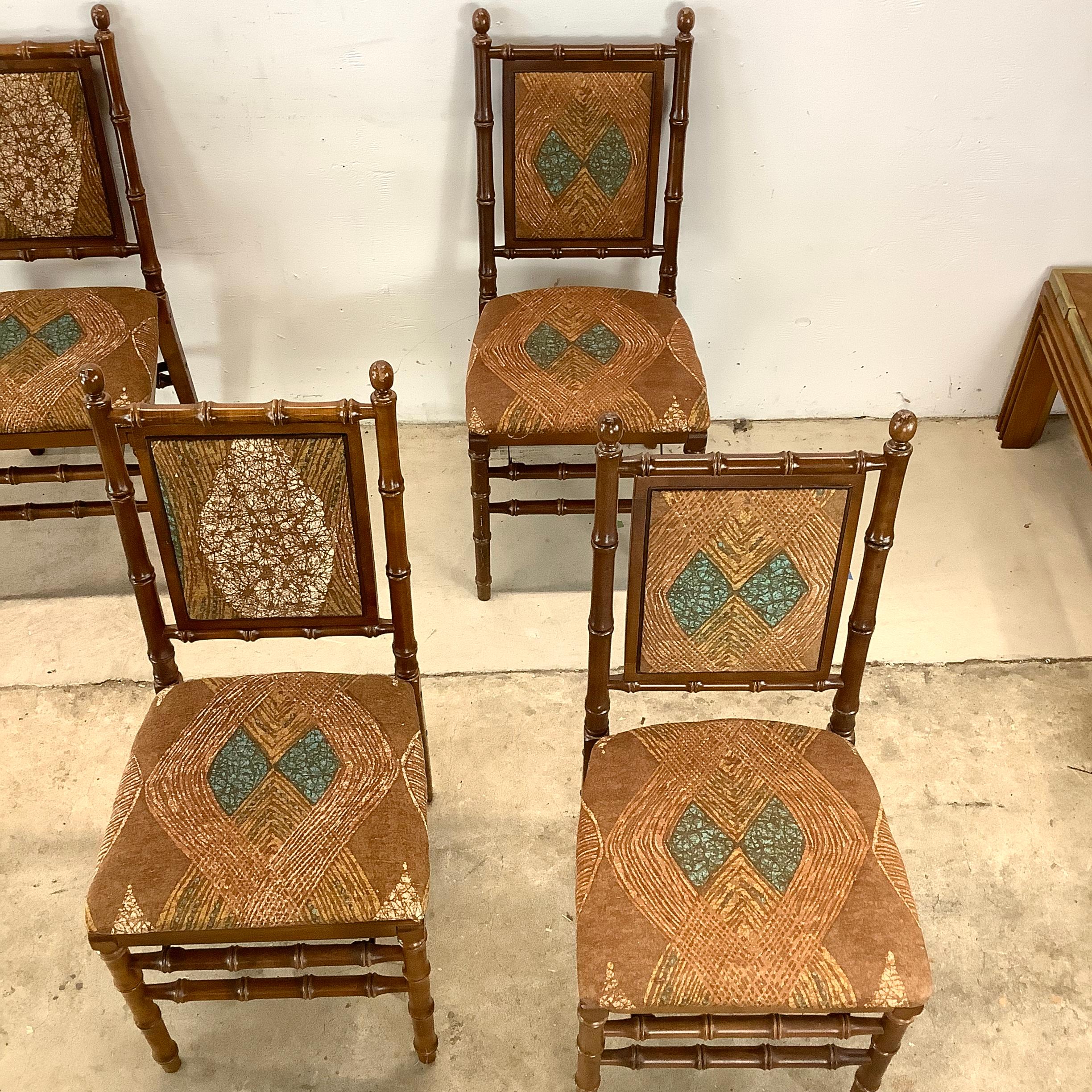Inconnu Chaises de salle à manger pliantes Vintage Regency - Six en vente