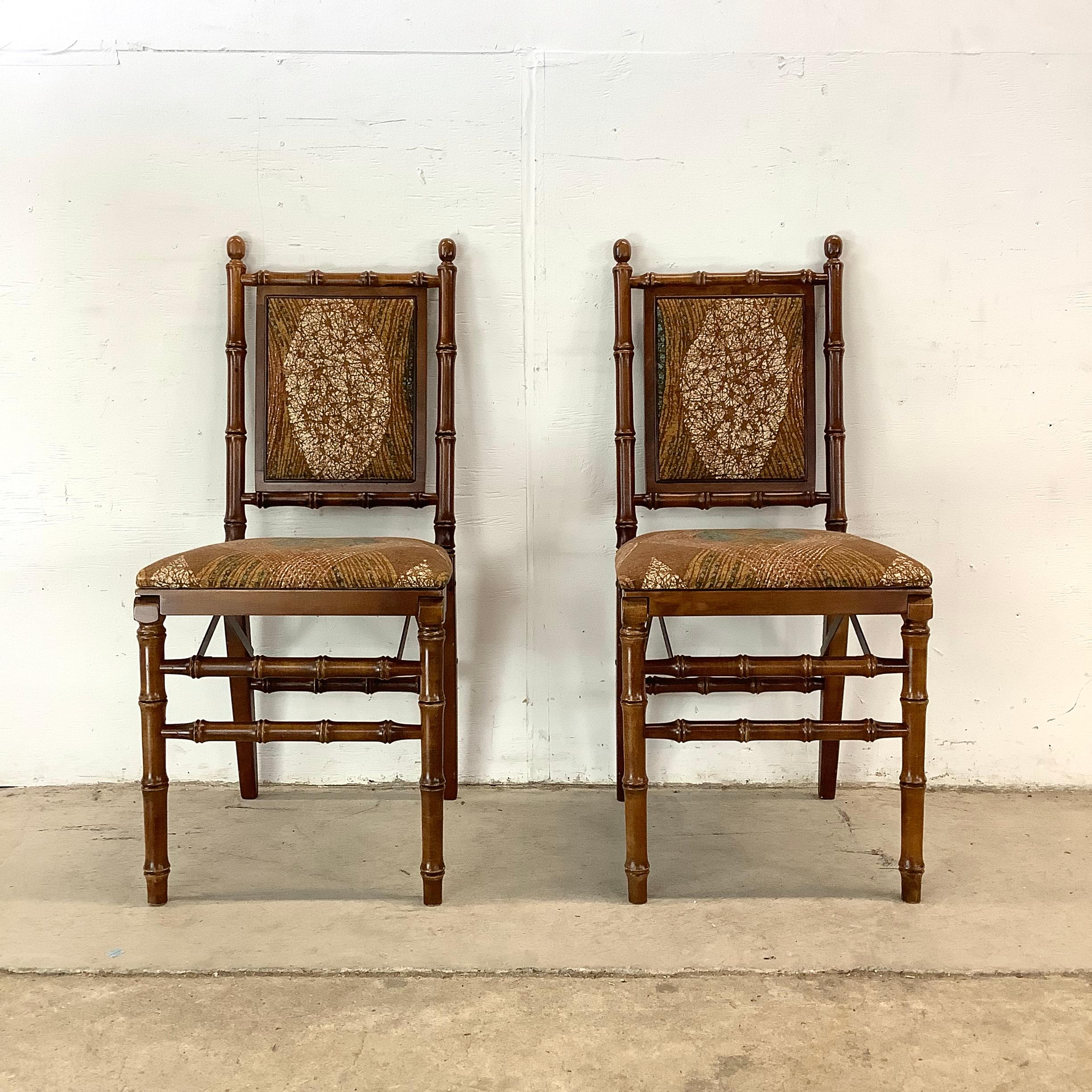 Autre Chaises de salle à manger pliantes Vintage Regency - Six en vente