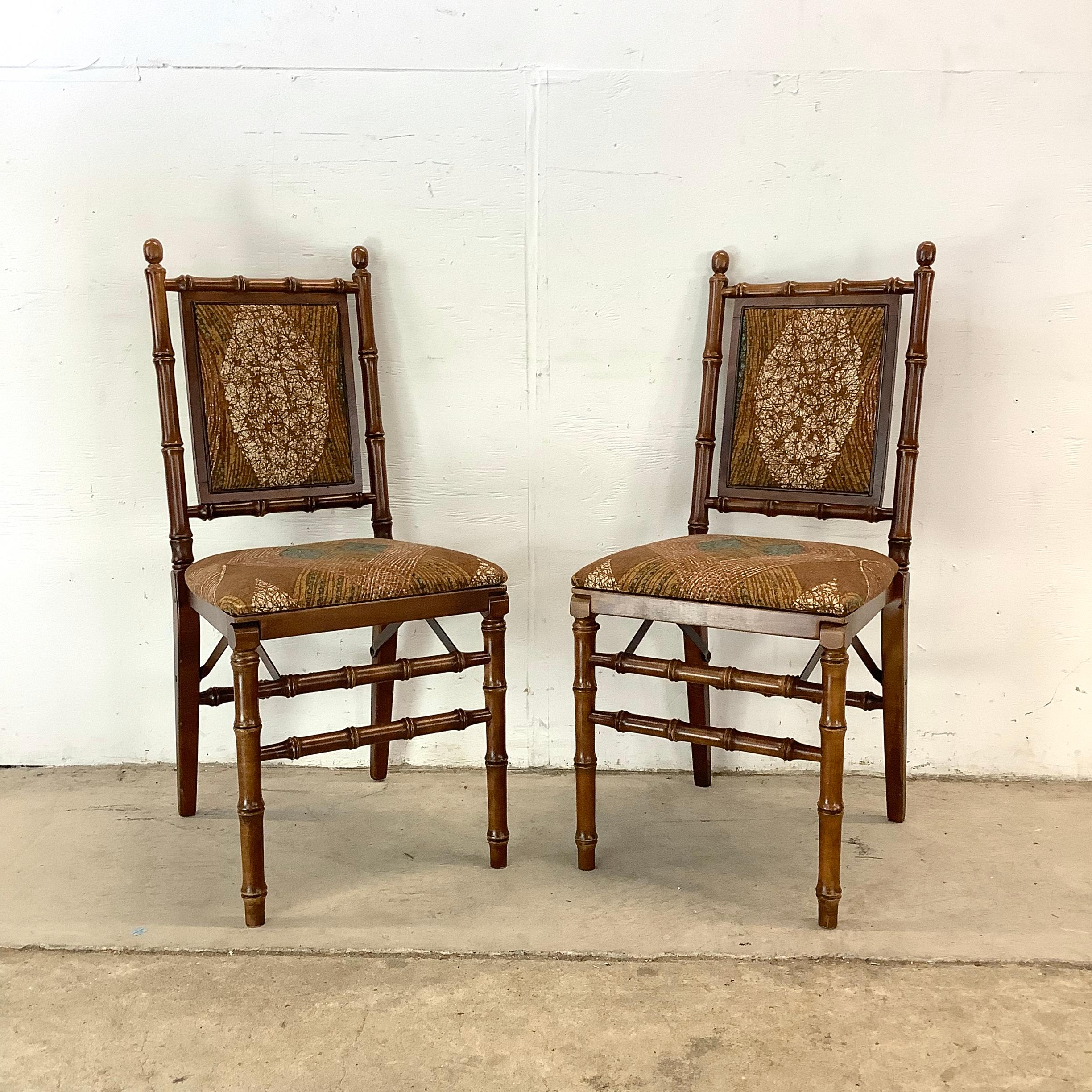 Chaises de salle à manger pliantes Vintage Regency - Six Bon état - En vente à Trenton, NJ