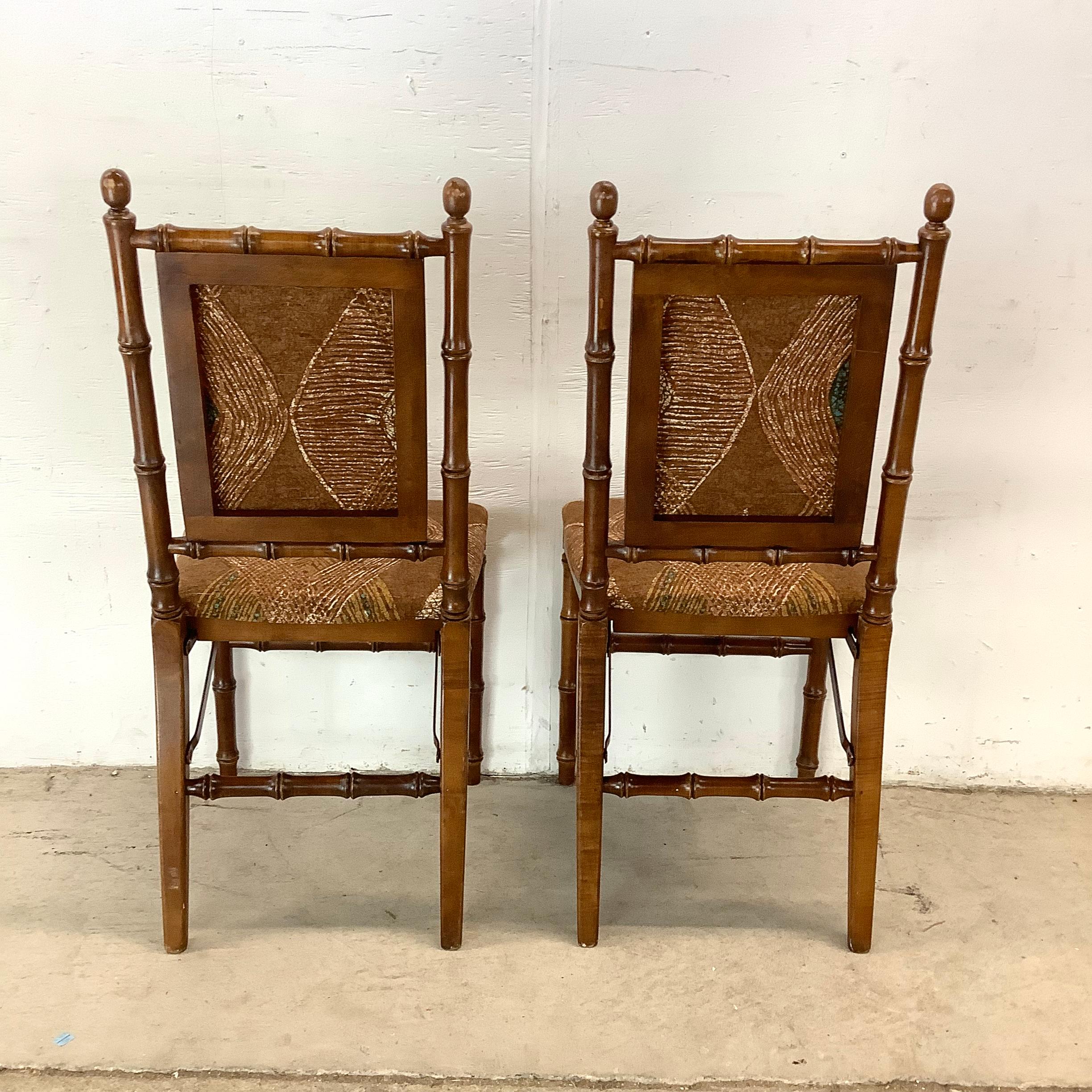 20ième siècle Chaises de salle à manger pliantes Vintage Regency - Six en vente