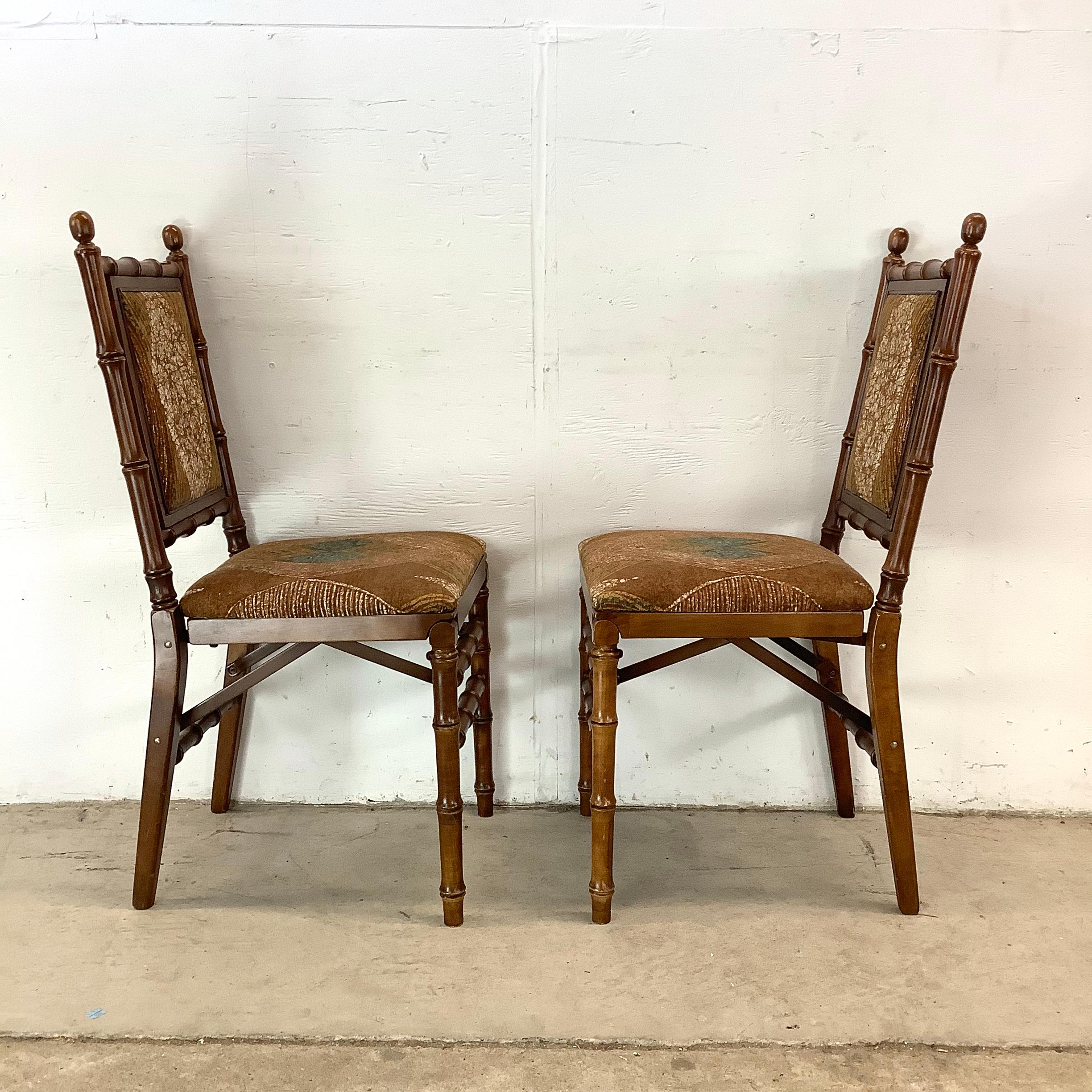 Chaises de salle à manger pliantes Vintage Regency - Six en vente 1