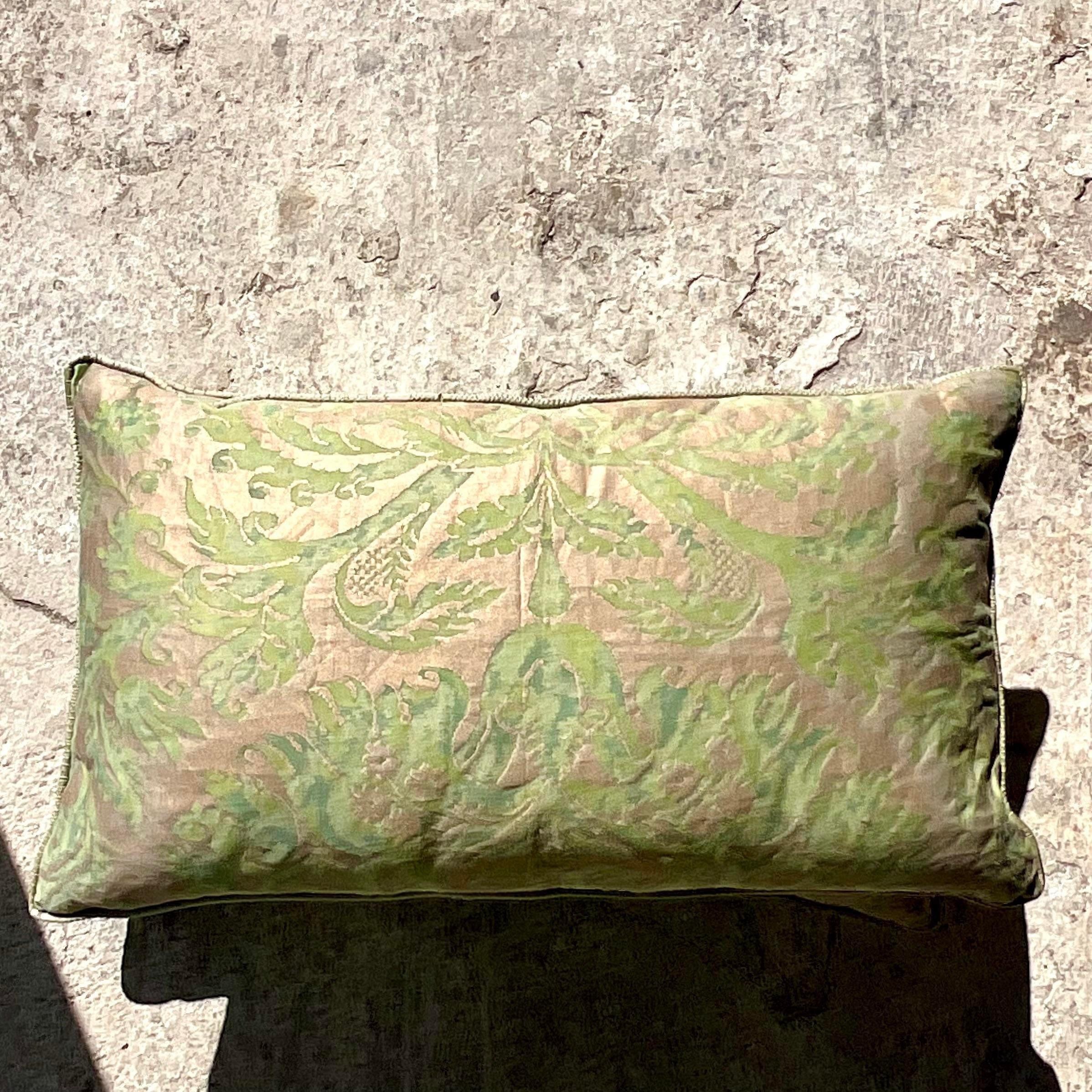 Vintage Regency Fortuny Brocade Rectangle Throw Pillows - Set of Two 2