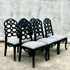 Vintage Regency Frances Elkins Looping Chairs - Set of 6