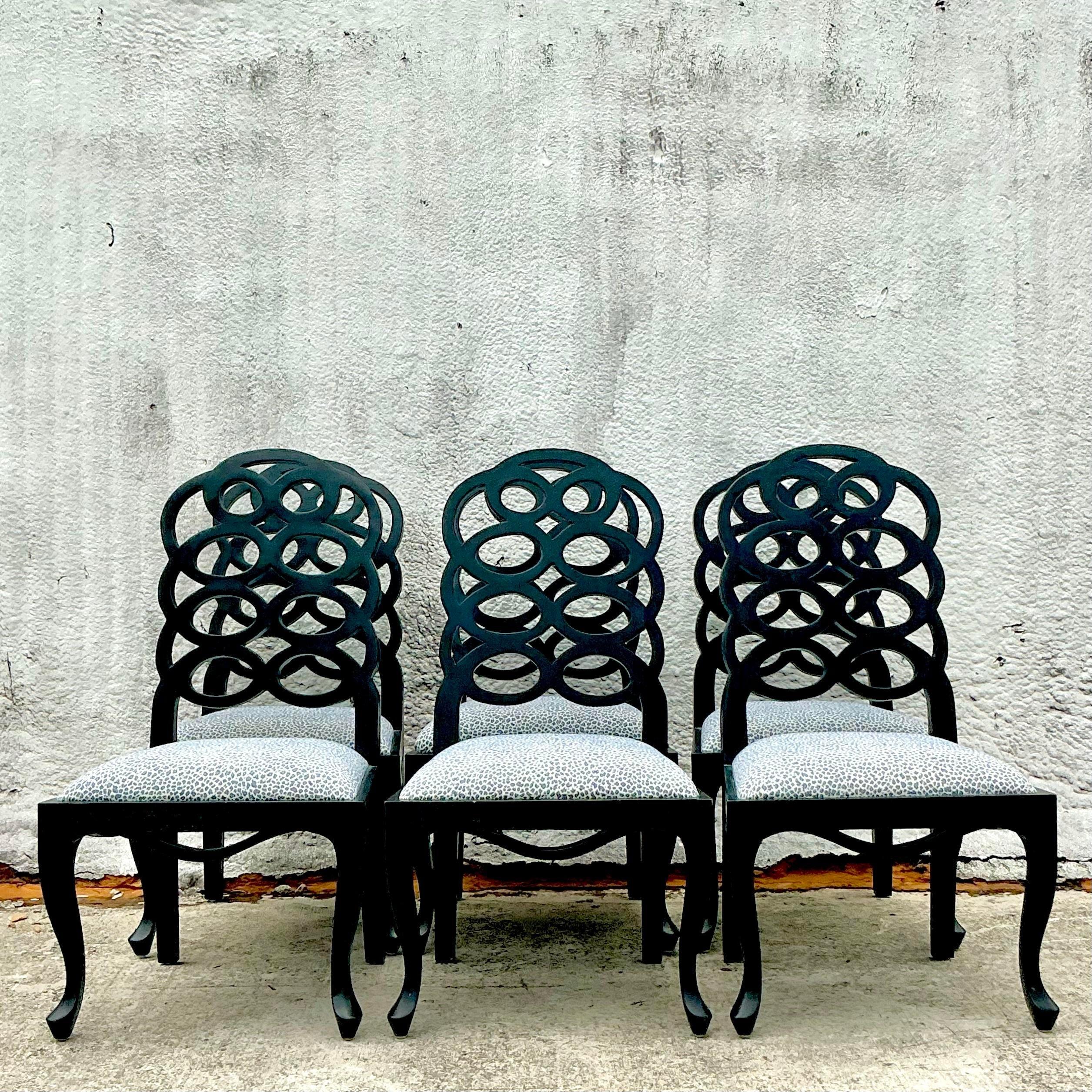 American Vintage Regency Frances Elkins Loop Chairs - Set of 6