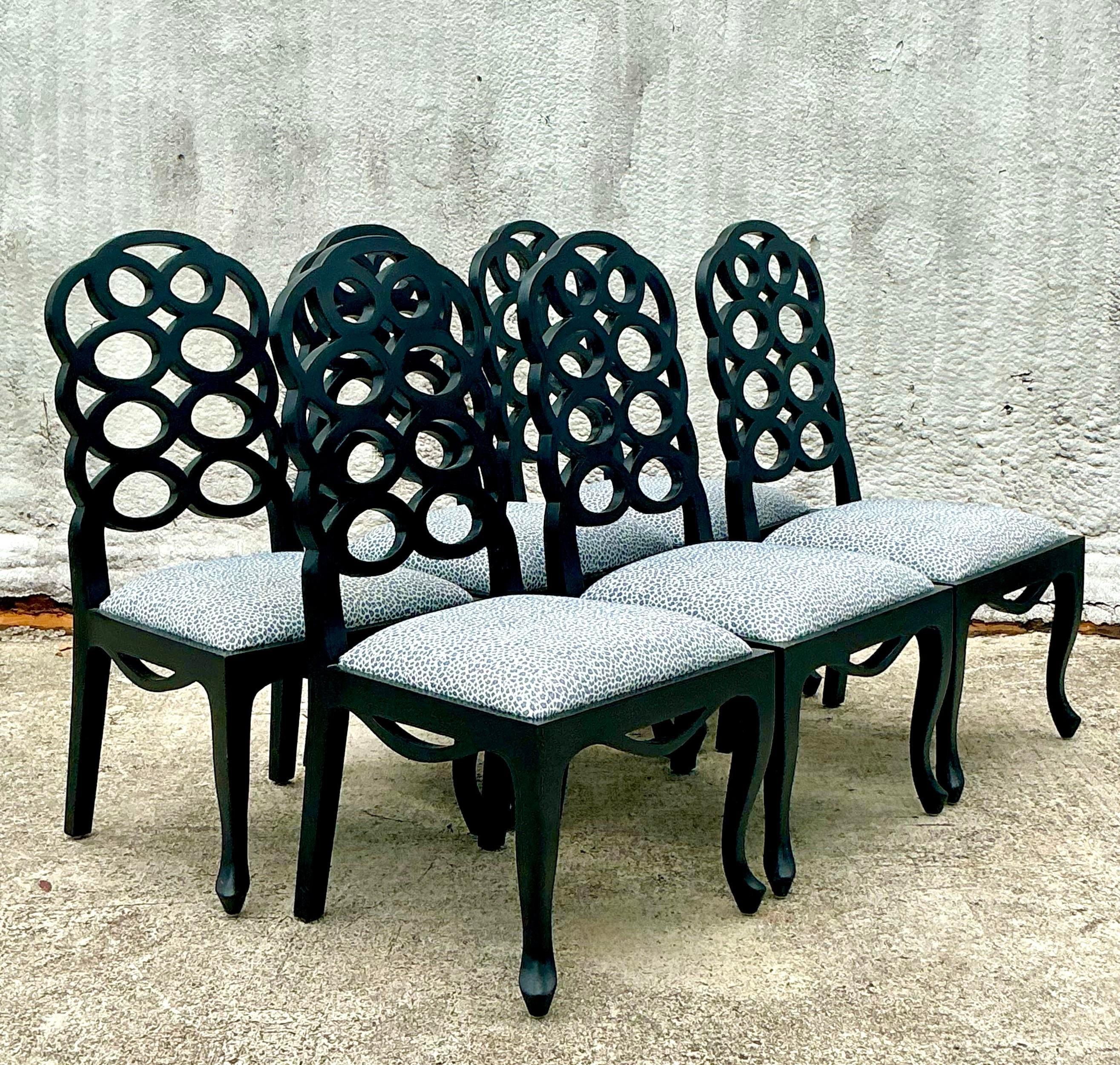 20th Century Vintage Regency Frances Elkins Loop Chairs - Set of 6